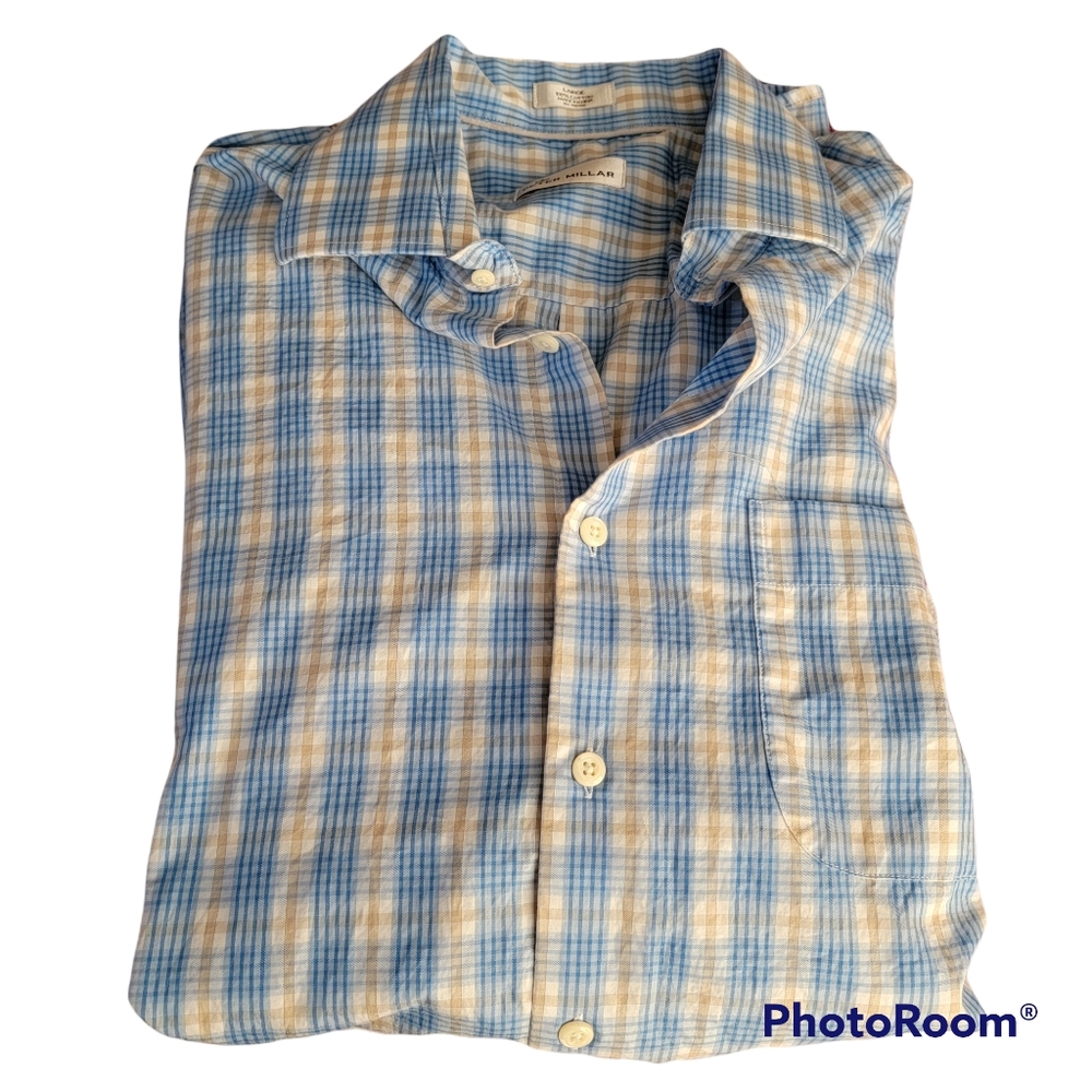 Peter Millar mens short sleeve button down shirt